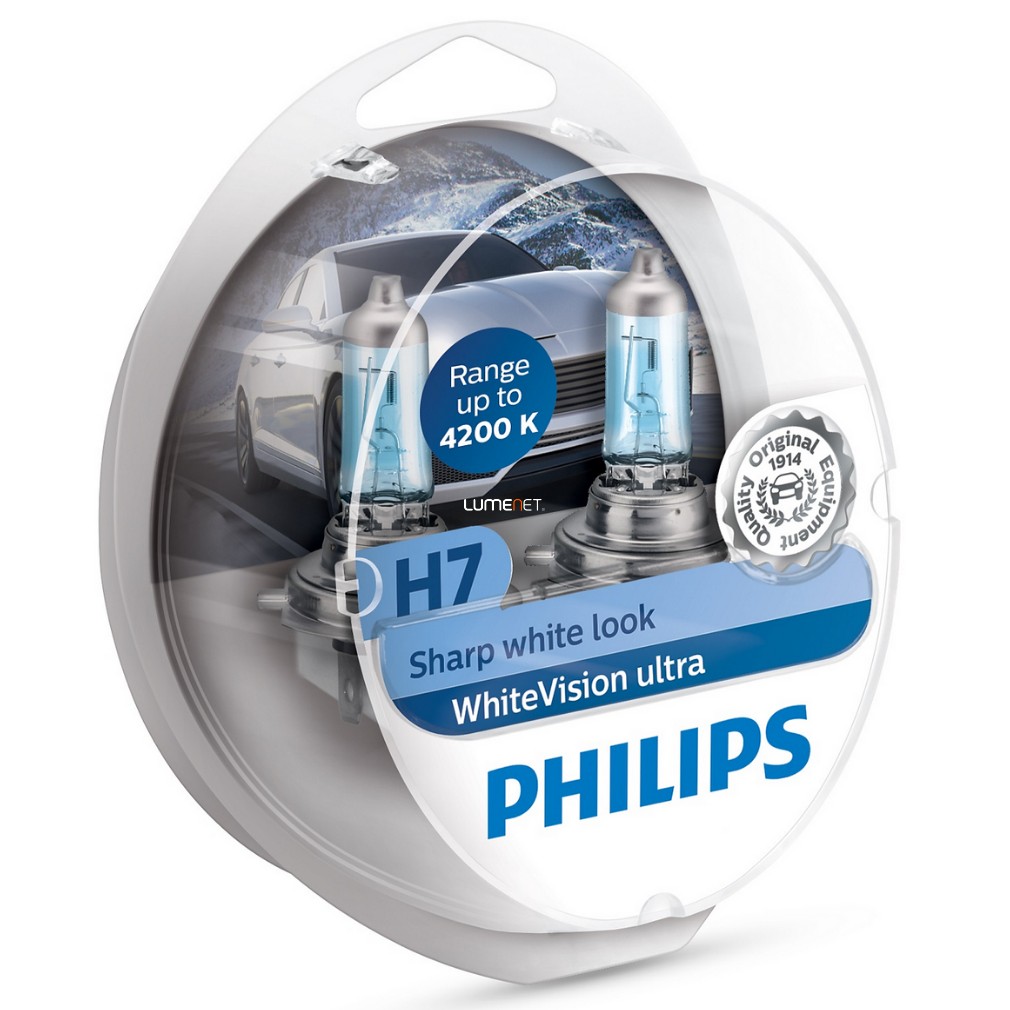 Philips H7 WhiteVision Ultra +60% 12972WVUSM 2db/csomag
