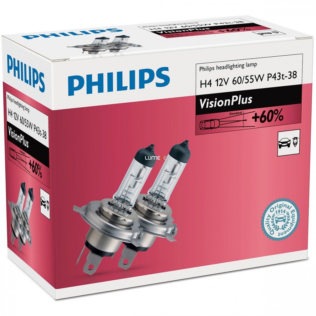Philips H4 VisionPlus +60% 12342VPC2