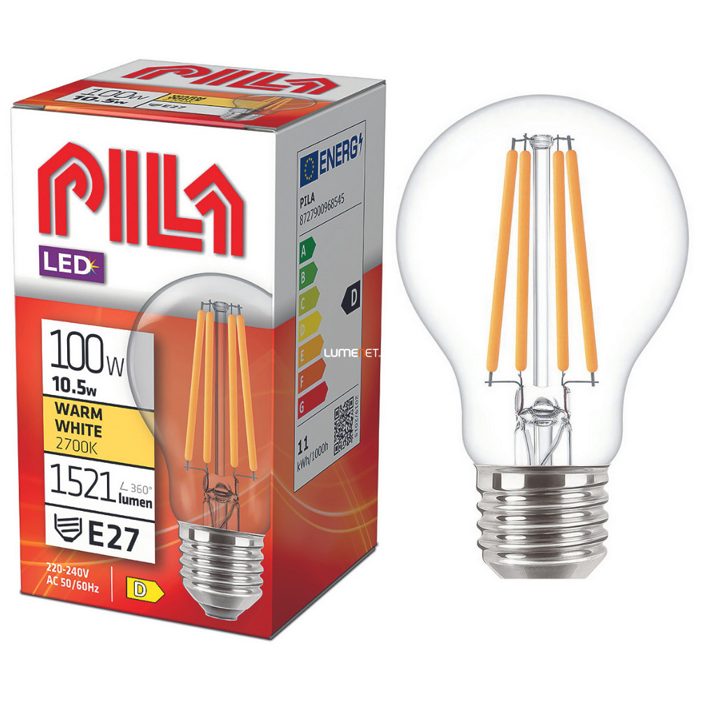 PILA E27 LED 10,5W 1521lm melegfehér - 100W izzó helyett