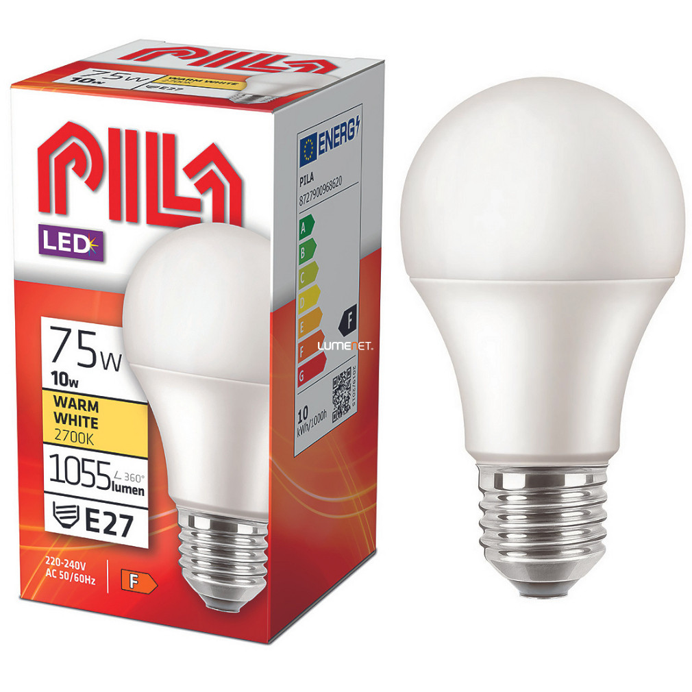 PILA E27 LED 10W 1055lm melegfehér - 75W izzó helyett