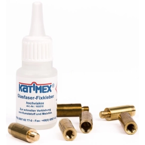   Katimex tolórúd javító készlet: 4db 8mm és 2db 6mm kezdőhüvelyek, ragasztó (106291) 002859