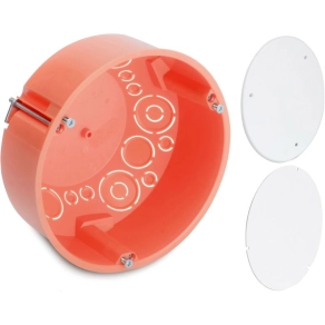   HWAD 120 Gipszkarton kötődoboz kerek, 120mm, 65mm mély, narancs Univolt 105 239