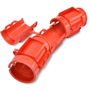   kábelvédö félcső ív, KSHRB  90/80 15°-os könyök, piros 014361 Univolt