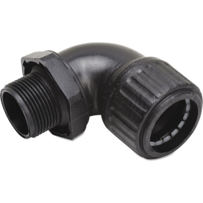   Ívelt csőcsatlakozó anya nélkül, halogénmentes IP65 SEG  2525 S fekete 037077 Univolt