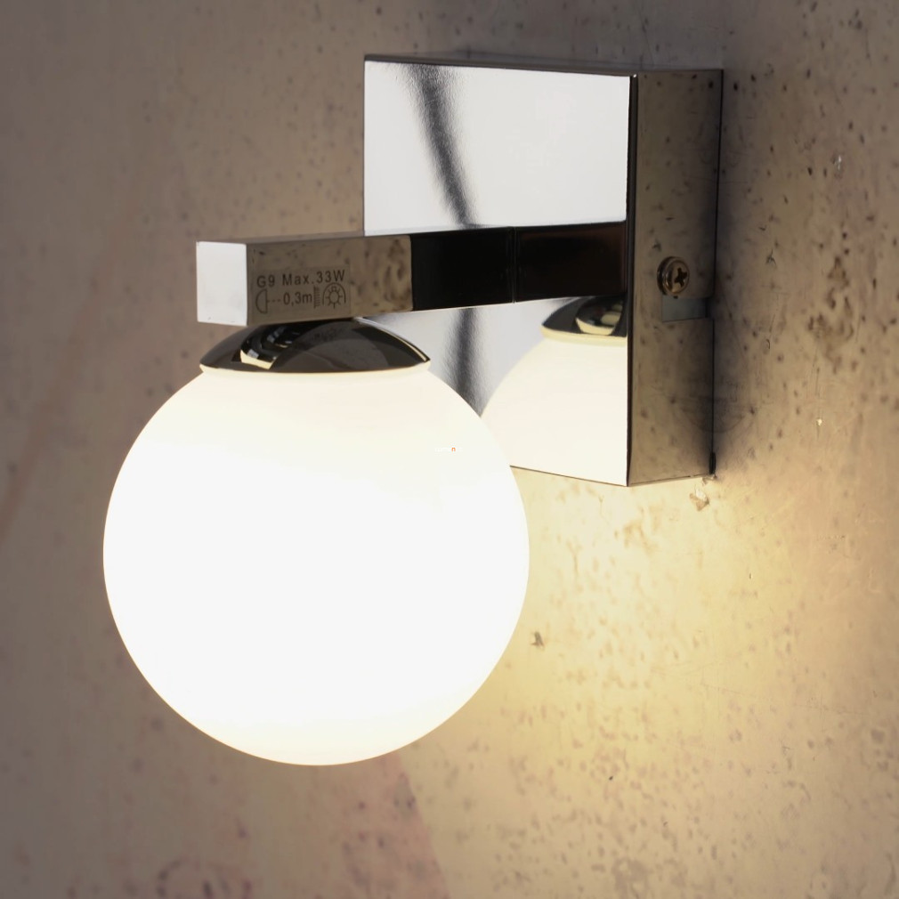 Fürdőszobai fali lámpa, fehér-krómszínű (Nina)