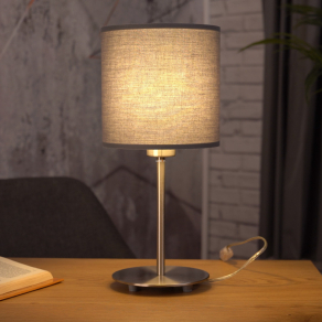   Szürke asztali lámpa, textil, 40 cm - Pasteri Eglo 31596, 1xE27 foglalattal