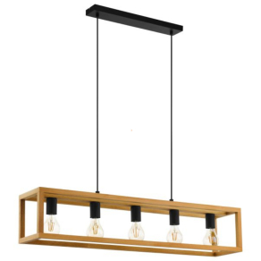   Fa vázba zárt függesztett lámpa 4 foglalattal - Blackcrown Eglo 32143