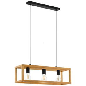   Fa vázas függesztett lámpa 3 foglalattal - Blackcrown Eglo 32144