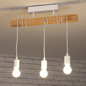   Mennyezeti lámpa három foglalattal, fehér-fa színű - Townshend Eglo 33166