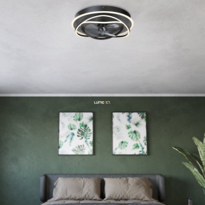   Ventilátoros mennyezeti LED lámpa távirányítóval 4X9 W, hideg-melegfehér, fekete - Namori Eglo 35146