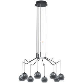   Zsinór LED csillár füstszínű burákkal, 8 karos - Rovigana Eglo 39511