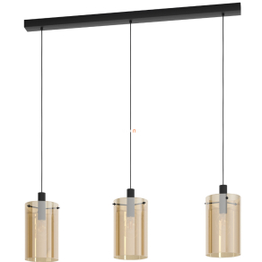   Függesztett lámpa három foglalattal, fekete-borostyán színű - Polverara Eglo 39539