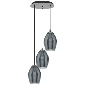   Függesztett lámpa három foglalattal, nikkel-füstszínű - Estanys Eglo 39565