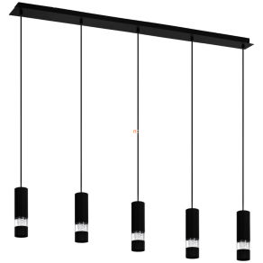  Függesztett lámpa öt foglalattal, fekete-áttetsző - Bernabeta Eglo 39706