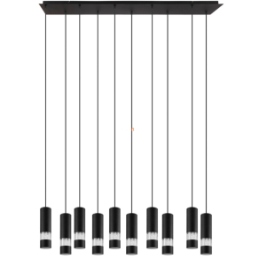   Függesztett lámpa tíz foglalattal, fekete-áttetsző - Bernabeta Eglo 39707