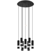 Függesztett lámpa tíz foglalattal, 58 cm, fekete-áttetsző - Bernabeta Eglo 39708