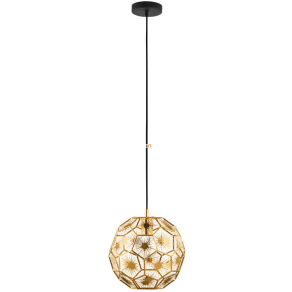   Függesztett lámpa, 30 cm, fekete-sárgaréz - Skoura Eglo 39754