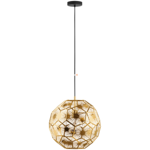  Függesztett lámpa, 41 cm, fekete-sárgaréz - Skoura Eglo 39755