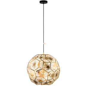   Függesztett lámpa, 50 cm, fekete-sárgaréz - Skoura Eglo 39756