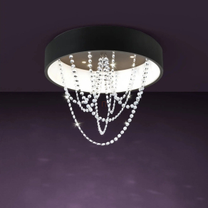   Kristály mennyezeti LED lámpa 34+6x5,4 W, melegfehér, fekete - Berlona Eglo 39762