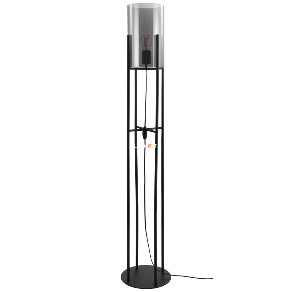 Állólámpa, 136 cm, fekete-füstszínű (Glastonbury)