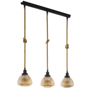   Függesztett lámpa három foglalattal, fekete-borostyán színű - Rampside Eglo 43192