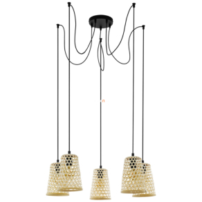   Zsinóros csillár natúr színben fa ernyővel - Claverdon Eglo 43255