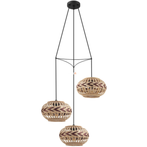   Függesztett lámpa három foglalattal, fa-bordó-fekete - Dondarrion Eglo 43273