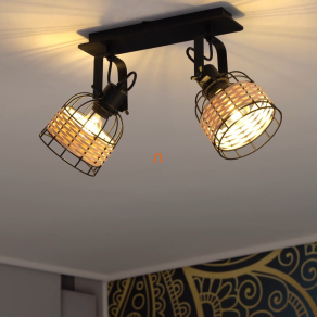   Mennyezeti lámpa két foglalattal, fekete-fa színű - Anwick Eglo 43325