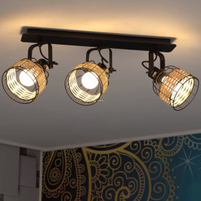   Mennyezeti lámpa három foglalattal, fekete-fa színű - Anwick Eglo 43326