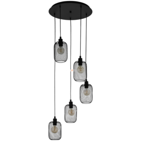   Függesztett lámpa öt foglalattal, fekete - Wrington Eglo 43334
