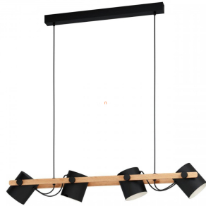   Függesztett lámpa négy foglalattal, fekete-fa-bézs színű - Hornwood Eglo 43424