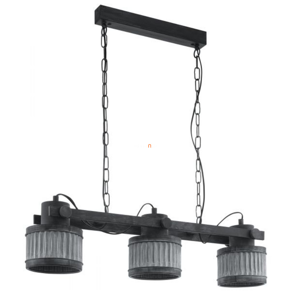Függesztett lámpa három foglalattal, szürke-fekete (Turrock)