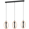 Függesztett lámpa három foglalattal, 110 cm, fekete-fa színű - Basildon Eglo 43462