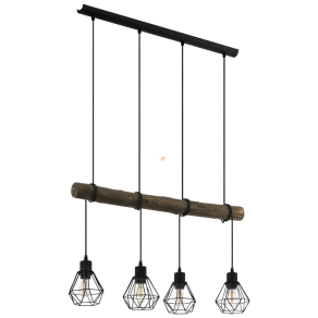   Függesztett lámpa négy foglalattal, fekete-fa színű - Horningtops Eglo 43476