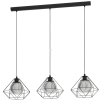 Függesztett lámpa három foglalattal, fekete-füstszínű - Vernham Eglo 43483