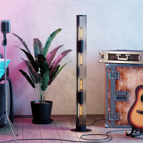   Állólámpa talpkapcsolóval, 136 cm, fekete - Redcliffe Eglo 43537, 4xE27 foglalattal