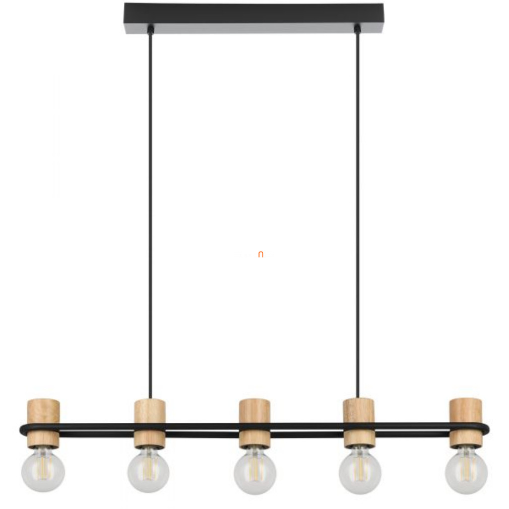 Függesztett lámpa öt foglalattal, fekete-fa színű (Chieveley)