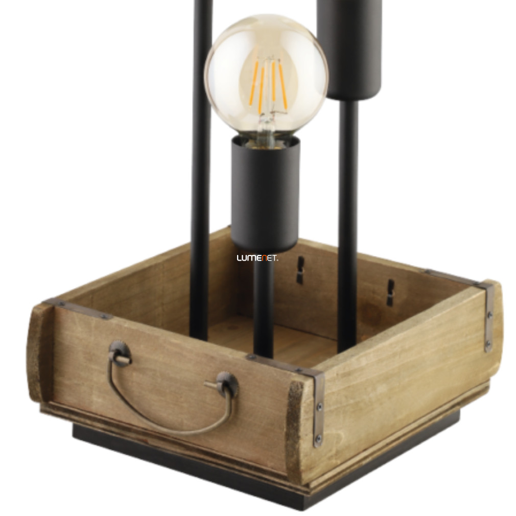 Asztali lámpa fa dobozban három foglalattal (Wootton)