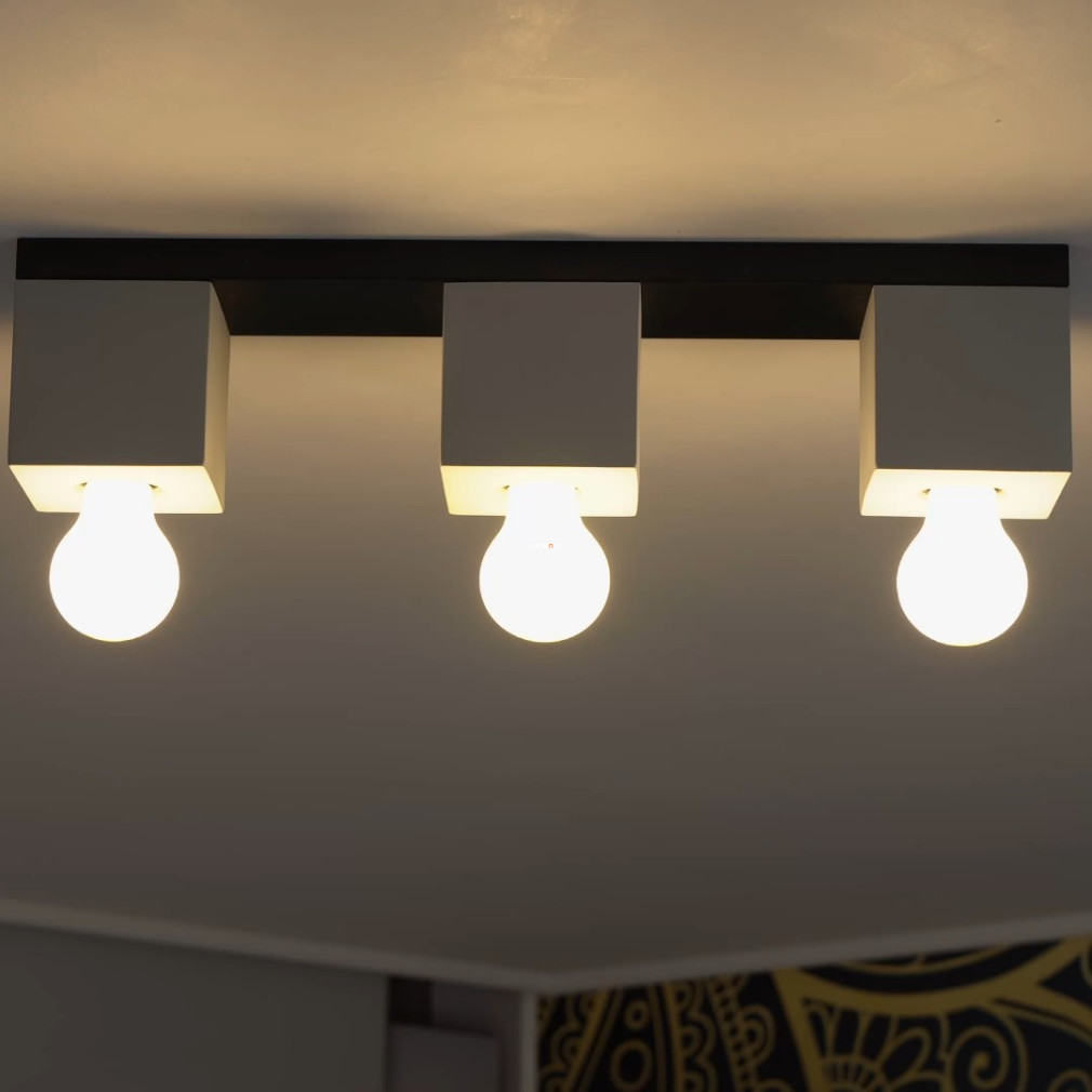 Mennyezeti lámpa három foglalattal, fekete-beton színű (Prestwick)