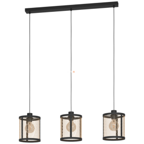   Függesztett lámpa három foglalattal, fekete-sárgaréz - Dellow Eglo 43605