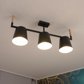   Mennyezeti lámpa három foglalattal, fekete-barna-bézs színű - Lacey Eglo 43611