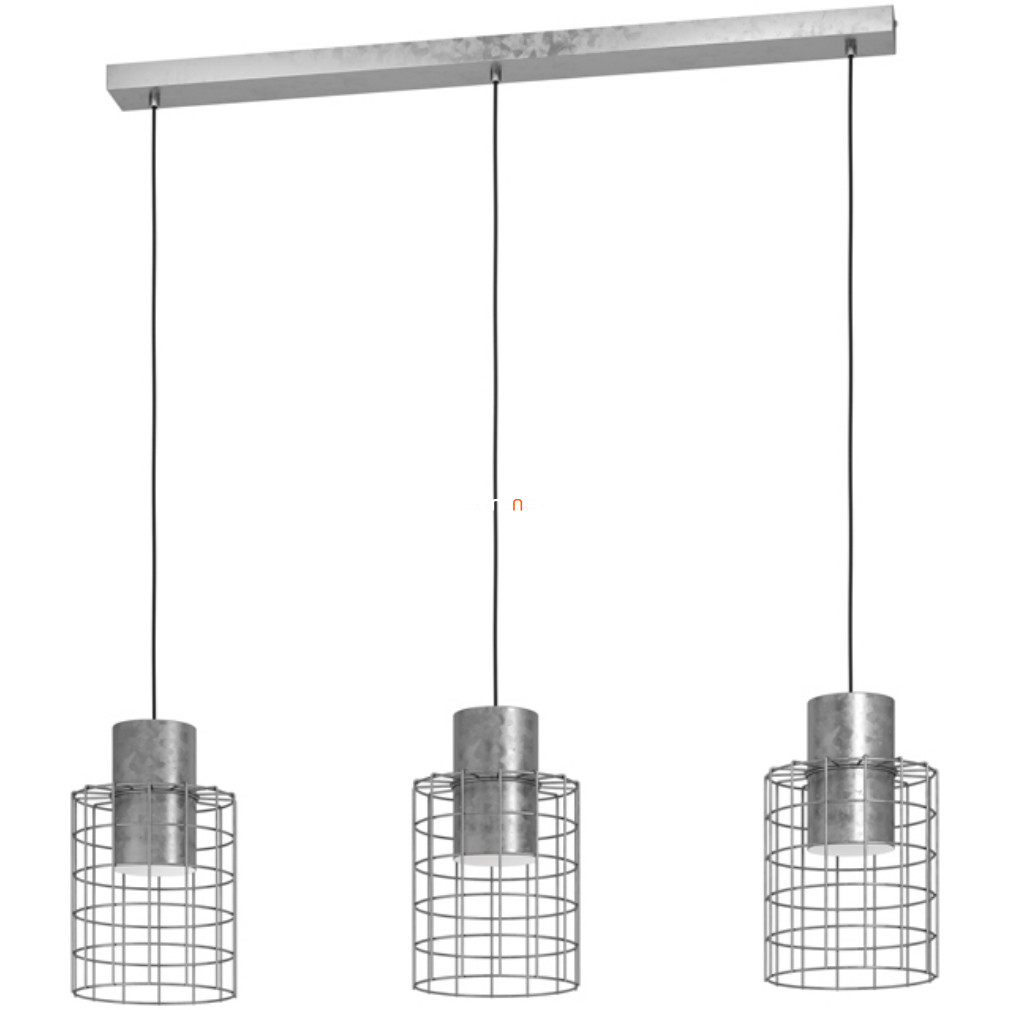 Függesztett lámpa három foglalattal, ezüst-fehér színű (Milligan)