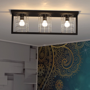   Mennyezeti lámpa három foglalattal, fekete - Jubily Eglo 43661