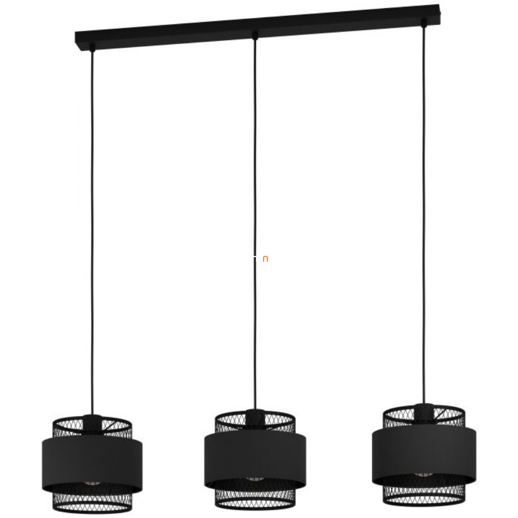 Függesztett lámpa három foglalattal, fekete (Bazely)