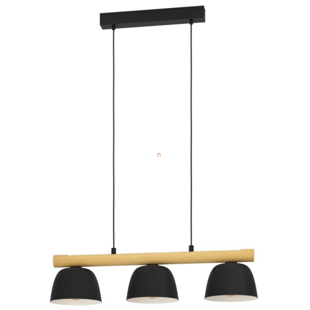 Függesztett lámpa három foglalattal, fekete-fa színű (Sherburn)