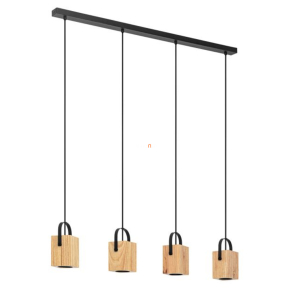   Függesztett lámpa négy foglalattal, fekete-fa színű - Ayles Eglo 43748