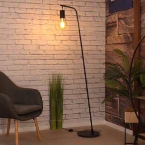   Állólámpa talpkapcsolóval, 170 cm, fekete - Cranley Eglo 43758, minimál, 1xE27 foglalattal