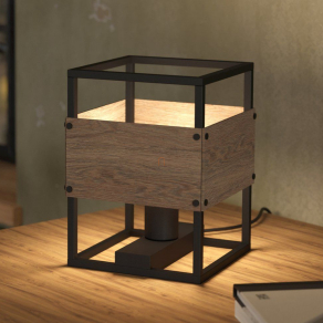   Natúr asztali lámpa, váz búrás, 25 cm - Evesham Eglo 43807, 1xE27 foglalattal, 220-240 V