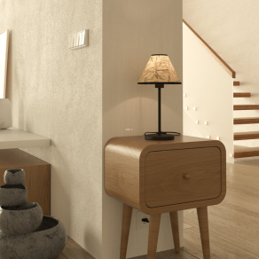   Textil asztali lámpa, levél mintás, 41 cm - Oxpark Eglo 43944, 1xE27 foglalattal